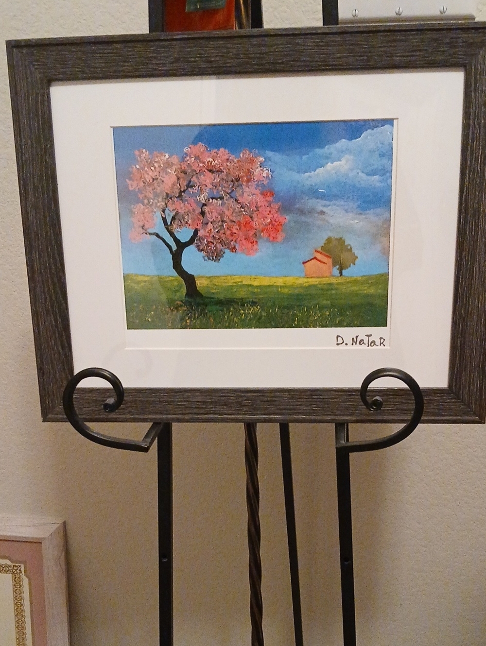 Pink Blossom Landscape Art Print by D. Najar